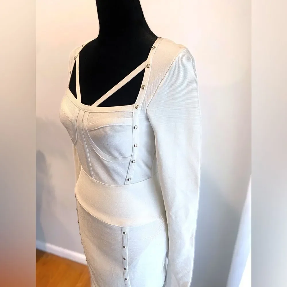 Guess by Marciano Sudded Long Sleeve Bandage Dress size M
